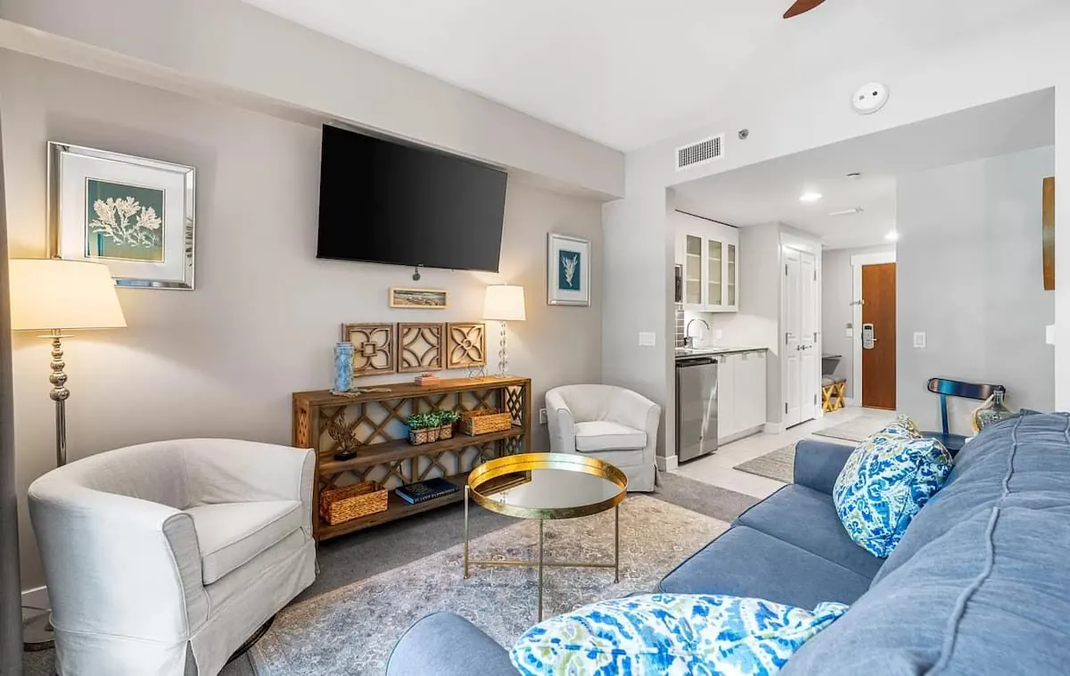 Living area with TV